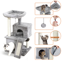 Cat Tree luksusowe wieże kotów z podwójnymi mieszkaniami przestronny okoń hamak dla kota w pełni zapakowane drapanie sizal Post i zwisające piłki 1